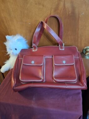 Worthington Deep Red Tote with Interior Logo Patch